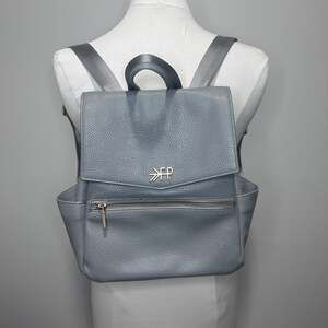 Freshly Picked Mini Classic Diaper Bag II in Stone (gray) with gold detailing